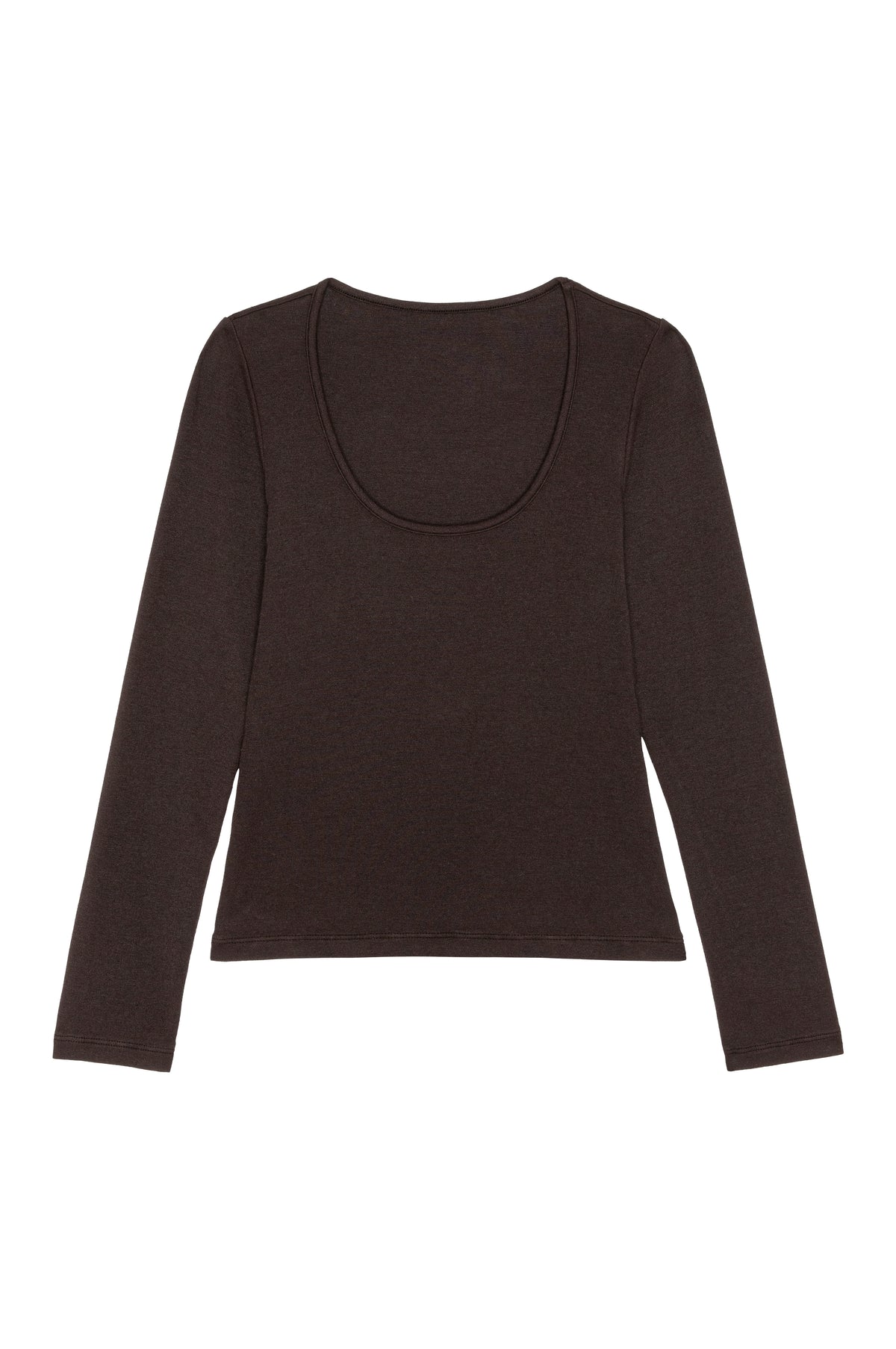 Baby Rib Scoop Neck, Espresso