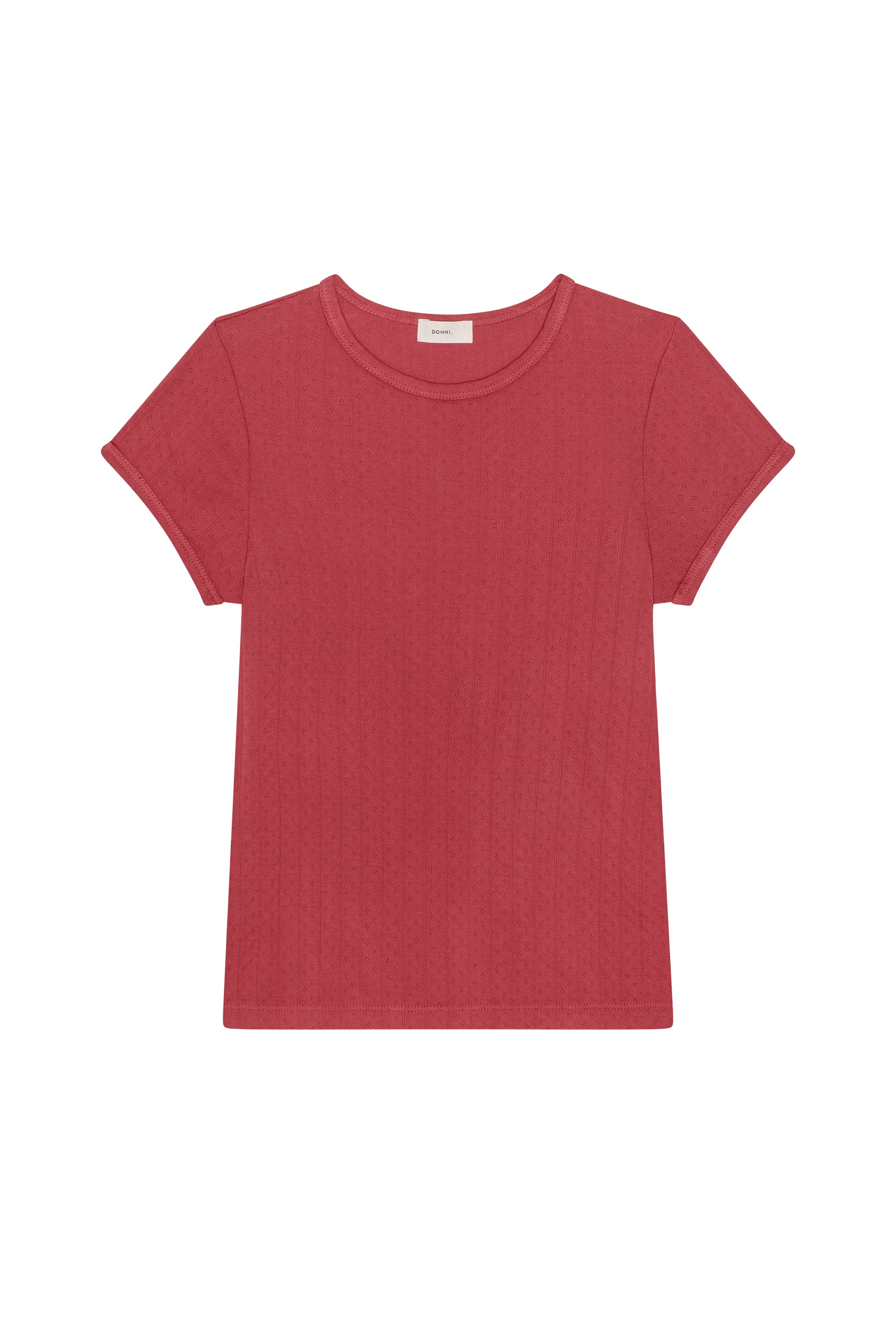 Pointelle Baby Tee, Raspberry