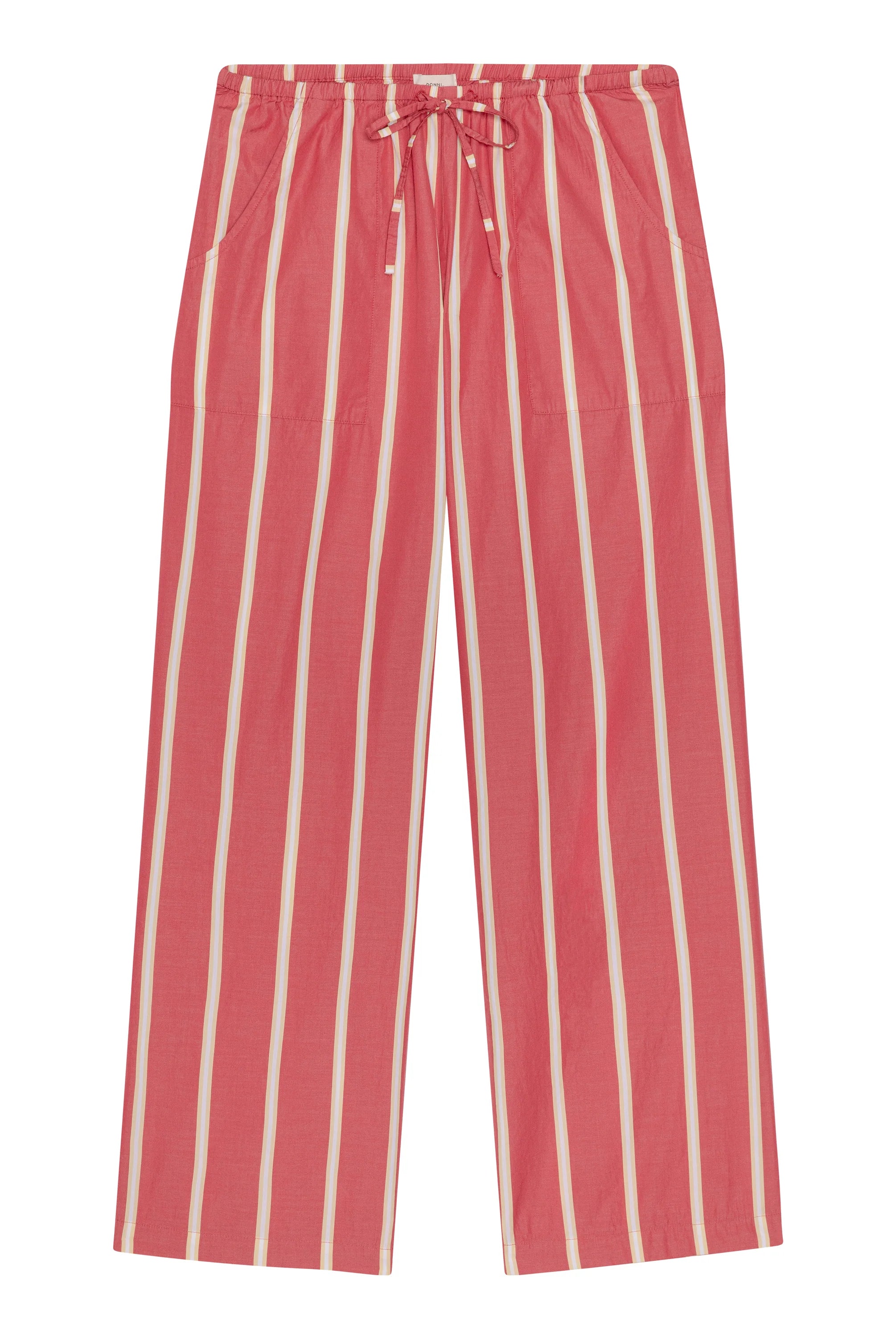 Pop Stripe Drawstring Pant, Raspberry