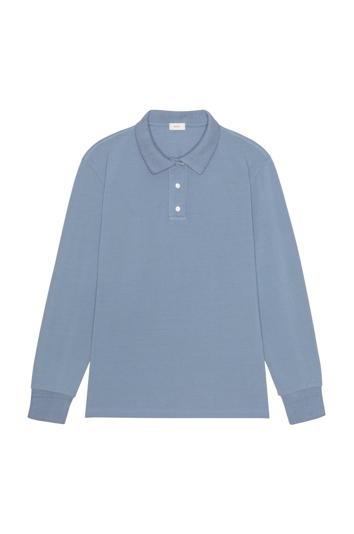 Pique Longsleeve Polo, Cornflower