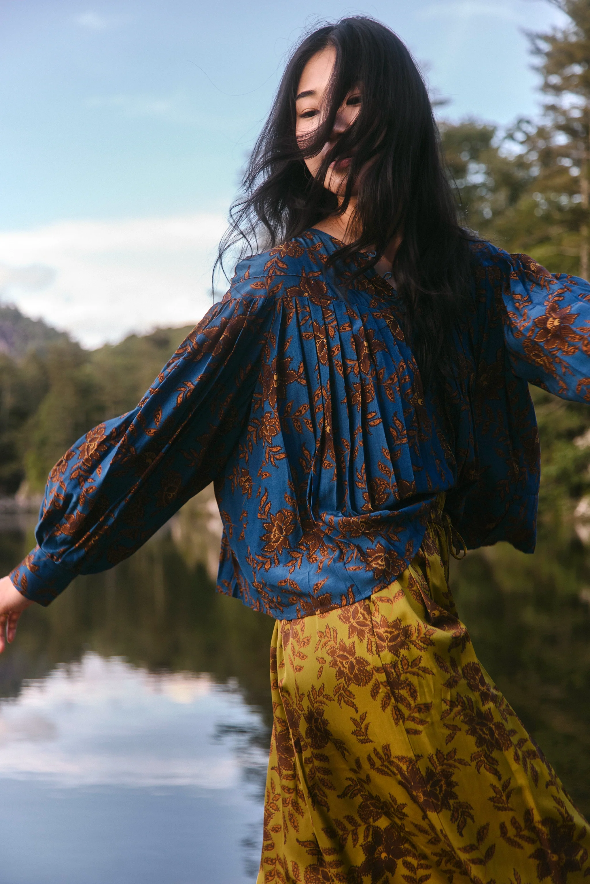 Tilda Top, Wild Vine Blue
