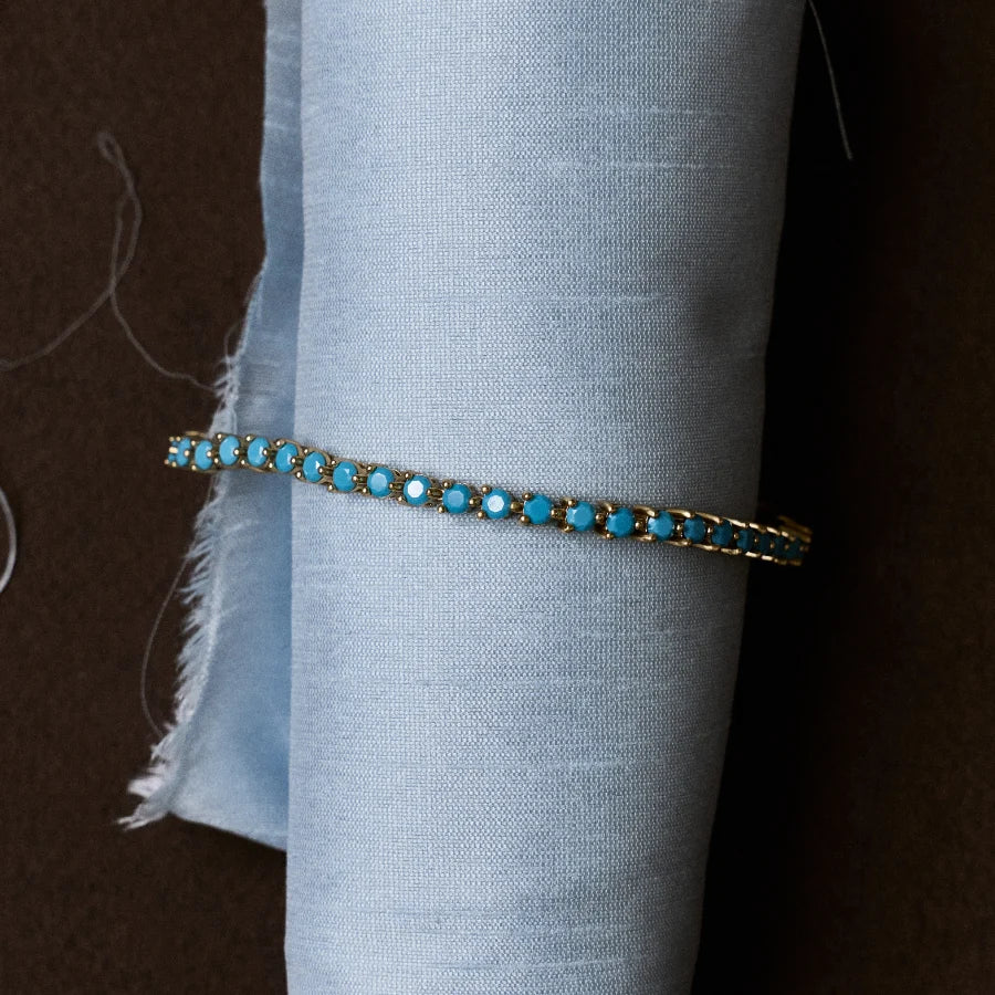 Turquoise Tennis Bracelet, 7"
