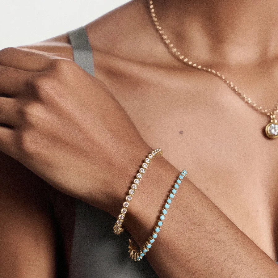 Turquoise Tennis Bracelet, 7"