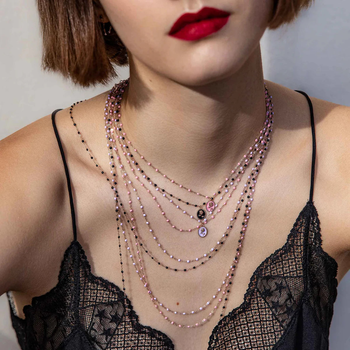 Classic Necklace in Fuchsia
