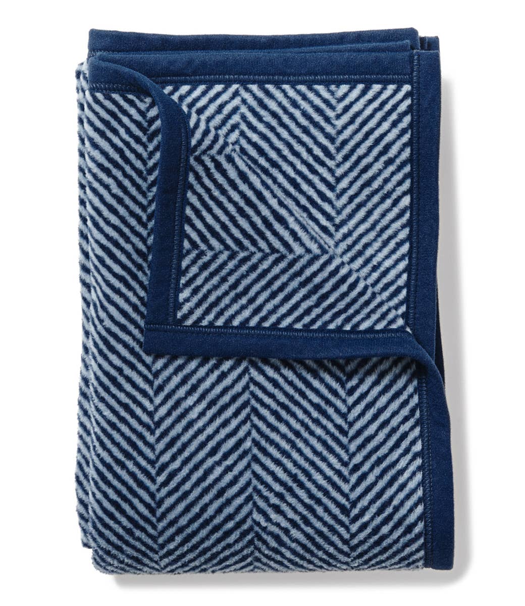 Herringbone Navy Blanket