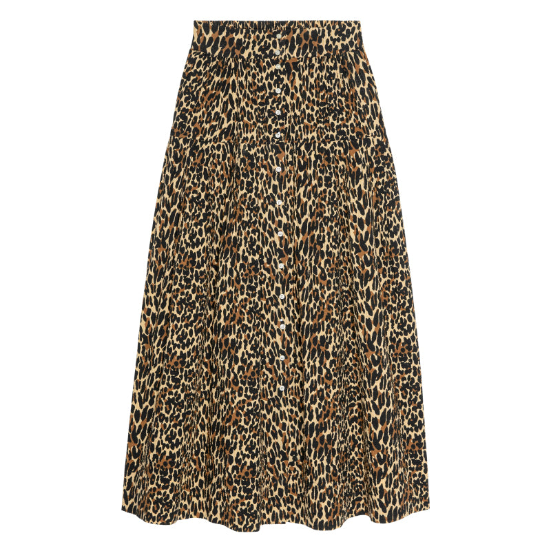 Highland Skirt, Tan Leopard