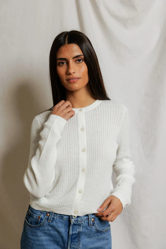 ada cardigan, white