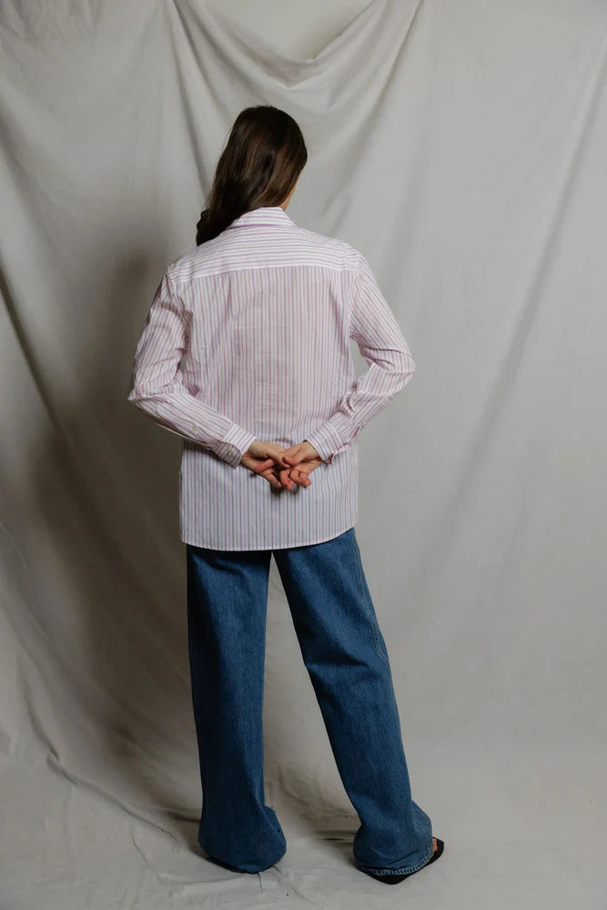 avalon stripe shirt, ultraviolet
