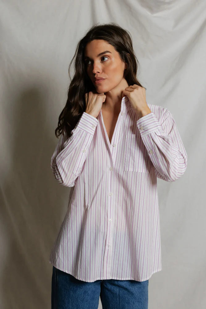 avalon stripe shirt, ultraviolet