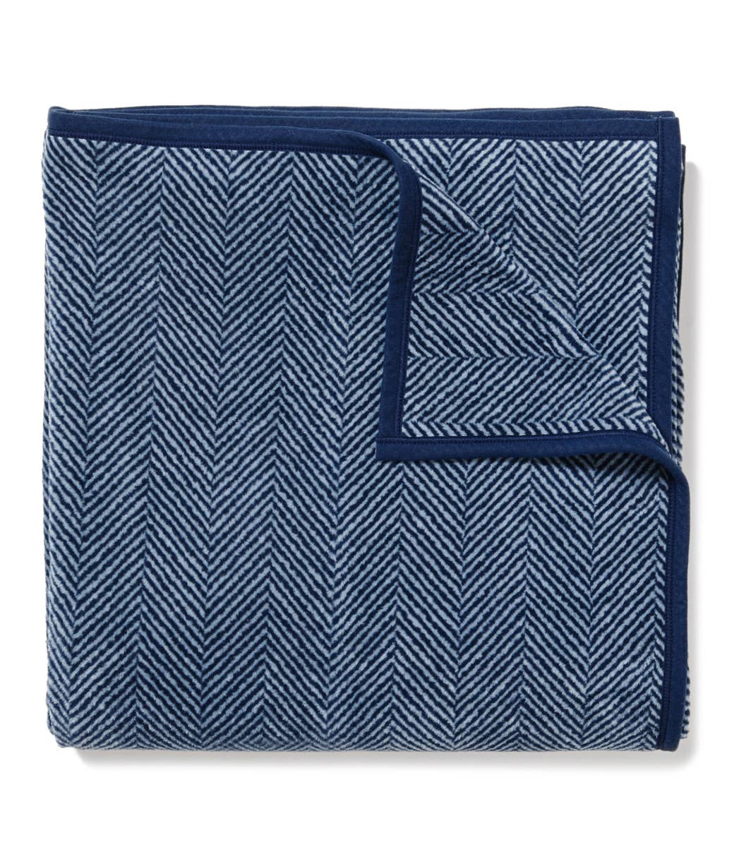 Herringbone Navy Blanket