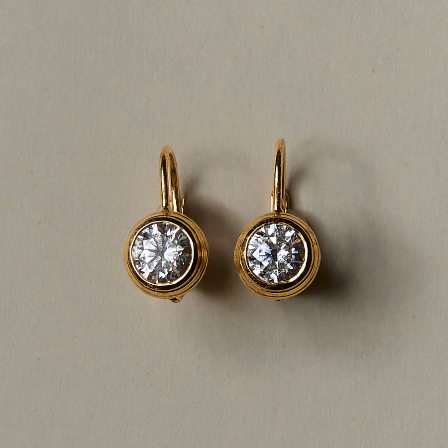 Bezel Drop Earrings