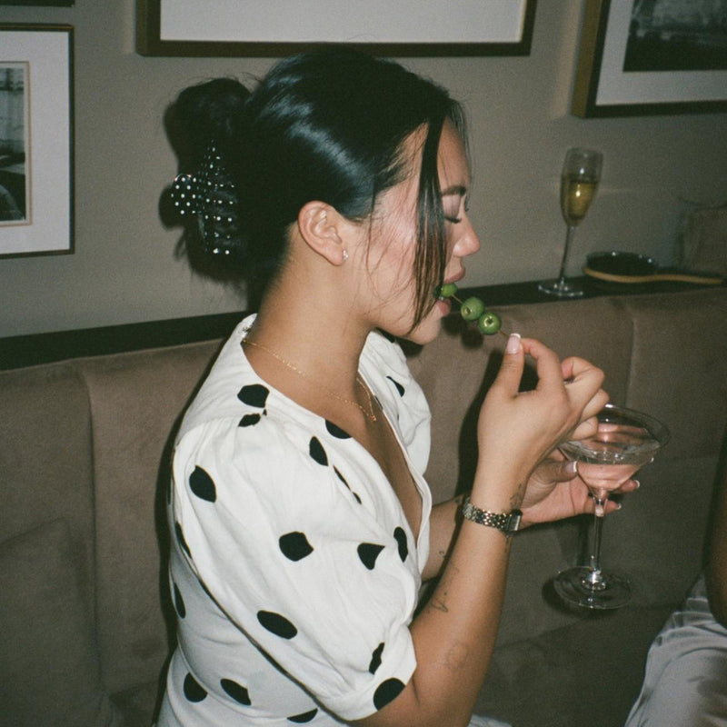 Big Effing Clip in Noir Polka Dot