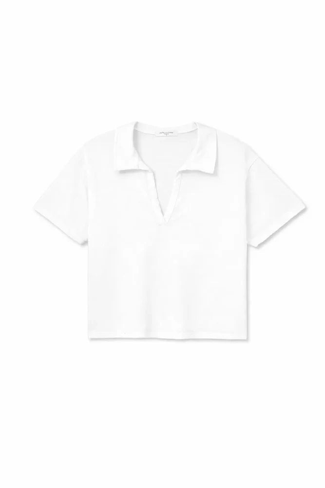 charlie collared tee, white