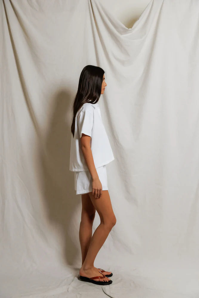 charlie collared tee, white