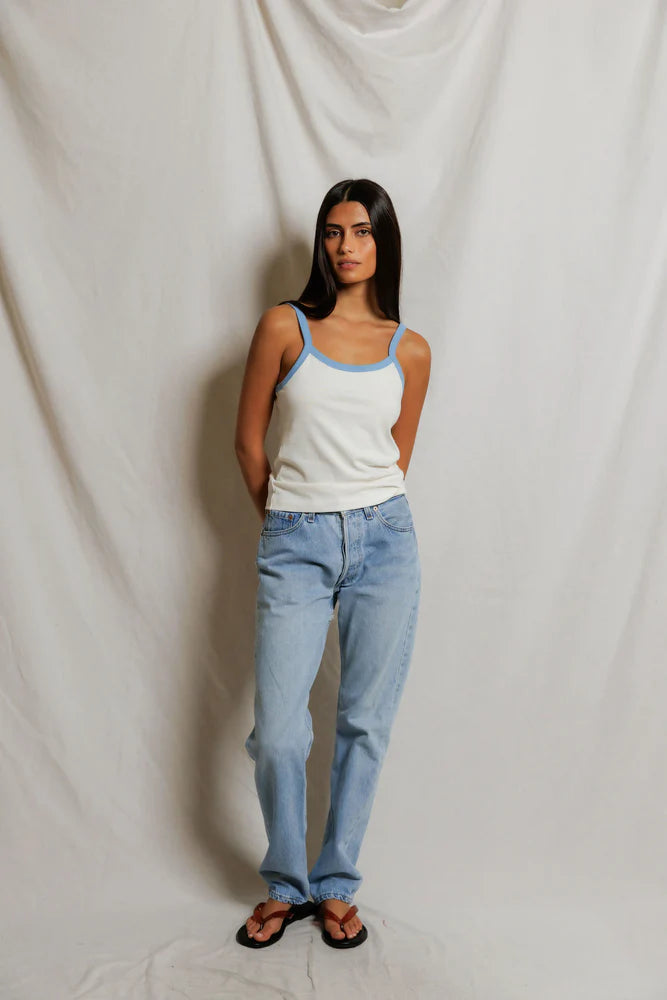 cherry tank, ivory pacific blue