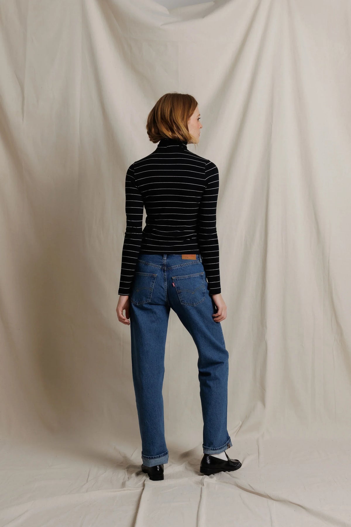 cindy turtleneck, black stripe