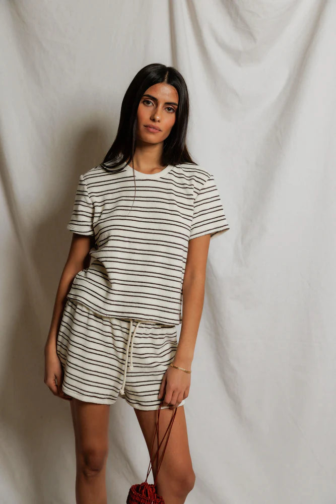 eve tee, chocolate stripe