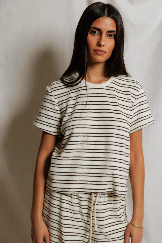 eve tee, chocolate stripe