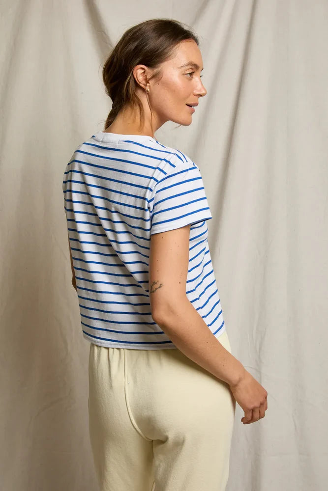 everett tee, cobalt stripe