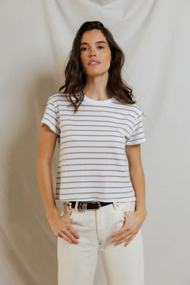 everett stripe tee, driftwood