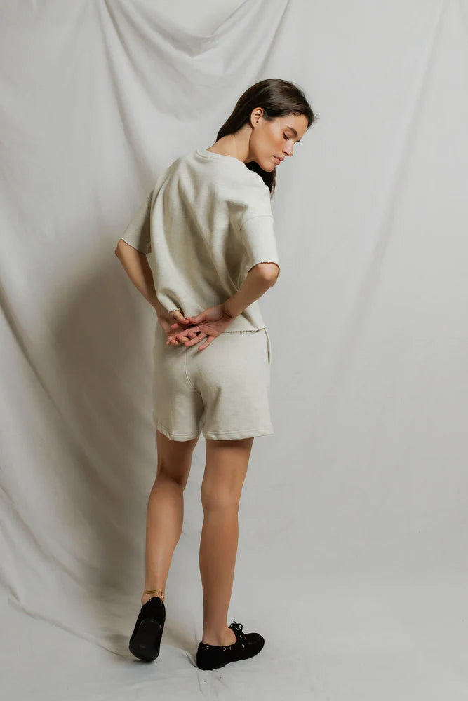 ezra short sweatshirt, oatmeal