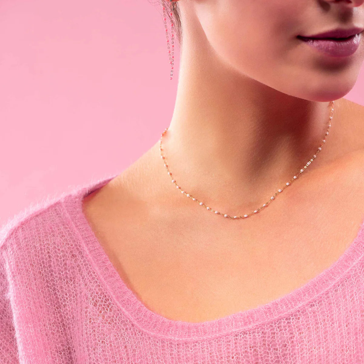 Classic Necklace in Baby Pink