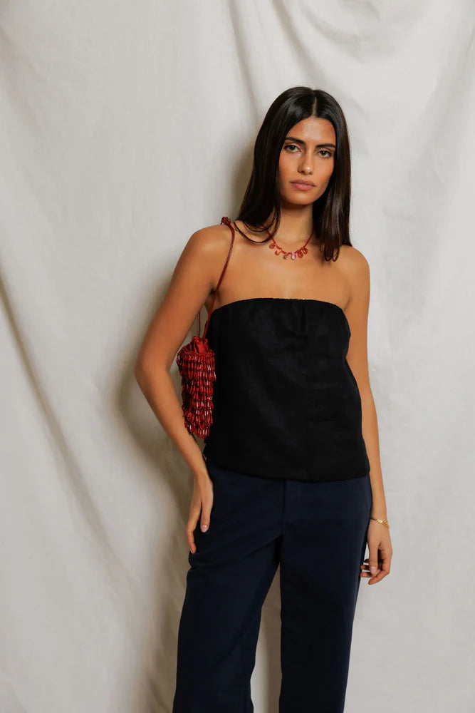 gianna tube top, true black