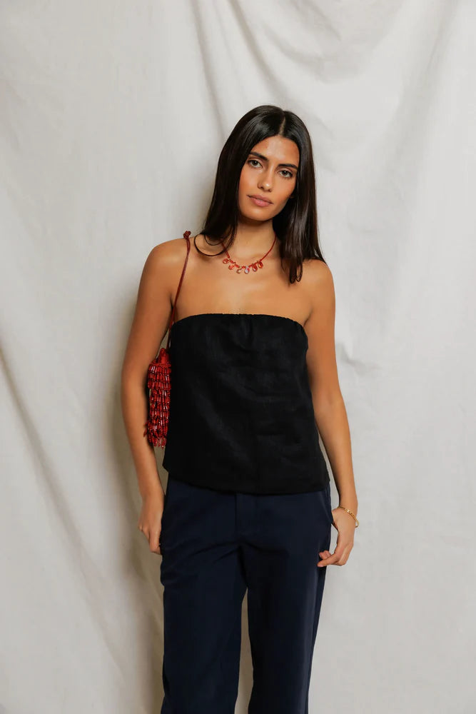 gianna tube top, true black