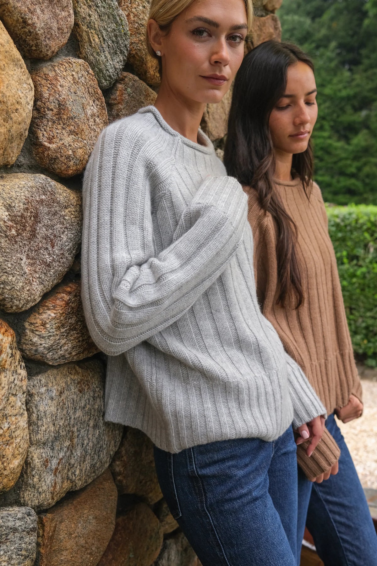Sienna Rollneck Sweater, Light Heather Grey
