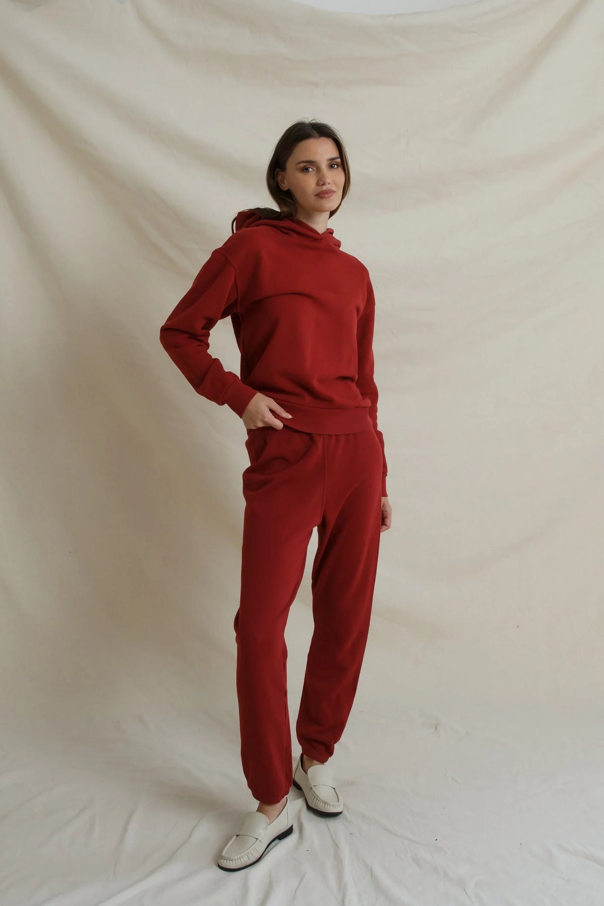 johnny sweatpant, ruby red