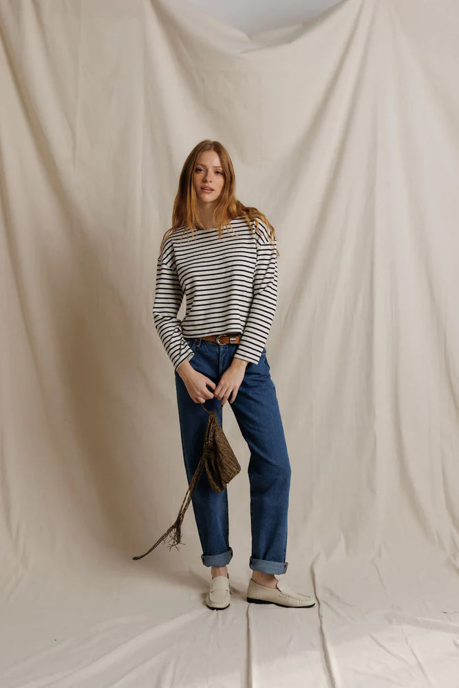 jenna long sleeve, black stripe