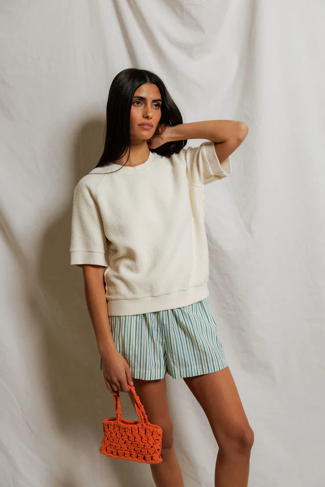 short sleeve ziggy, bright ivory