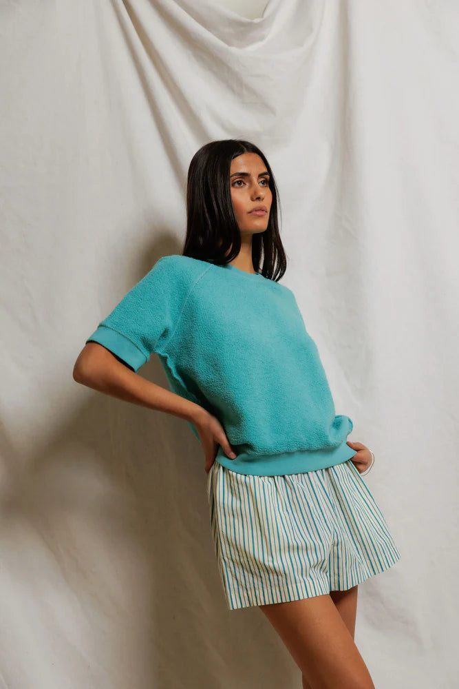 short sleeve ziggy, teal blue