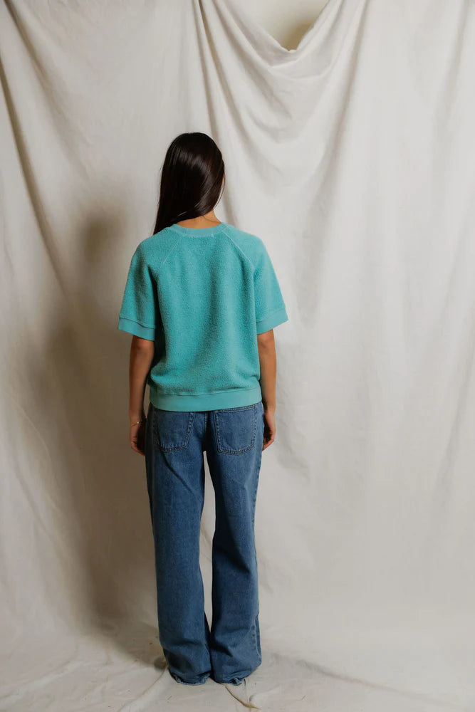 short sleeve ziggy, teal blue