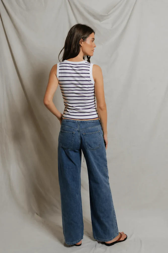 khara stripe tank, ultraviolet