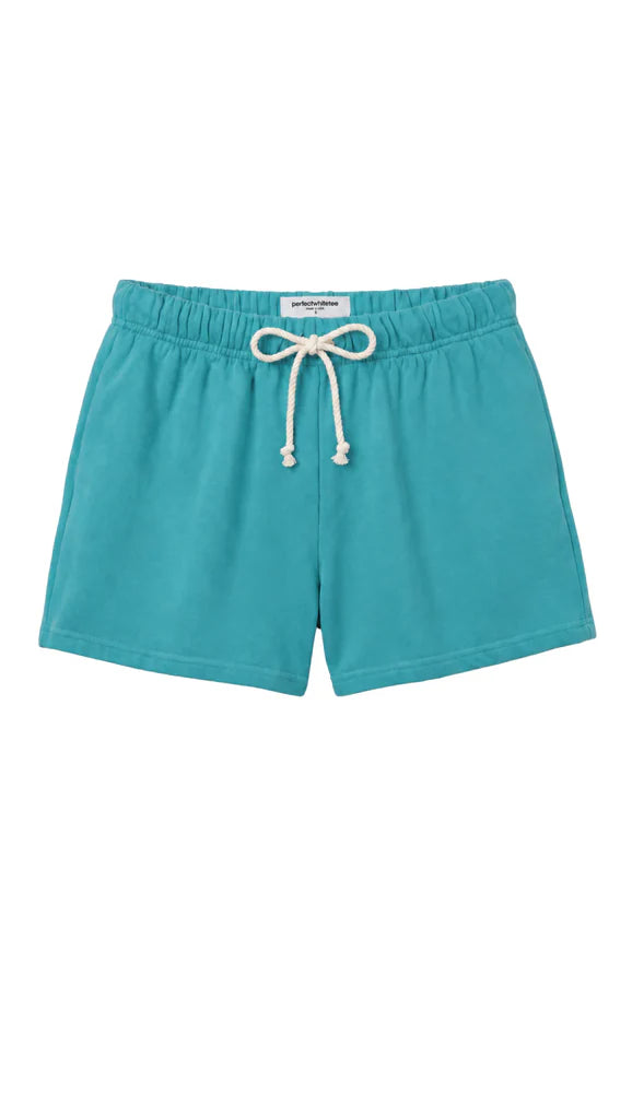 layla sweat short, teal blue
