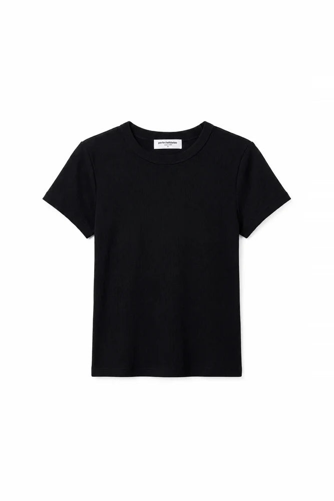 lili rib tee, true black