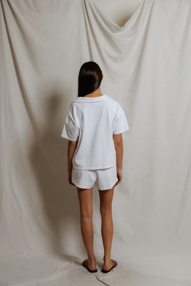 liz jersey short, white