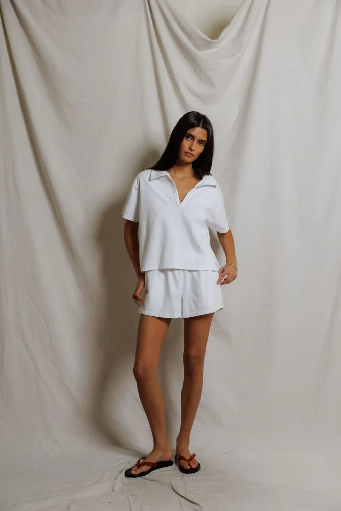 liz jersey short, white
