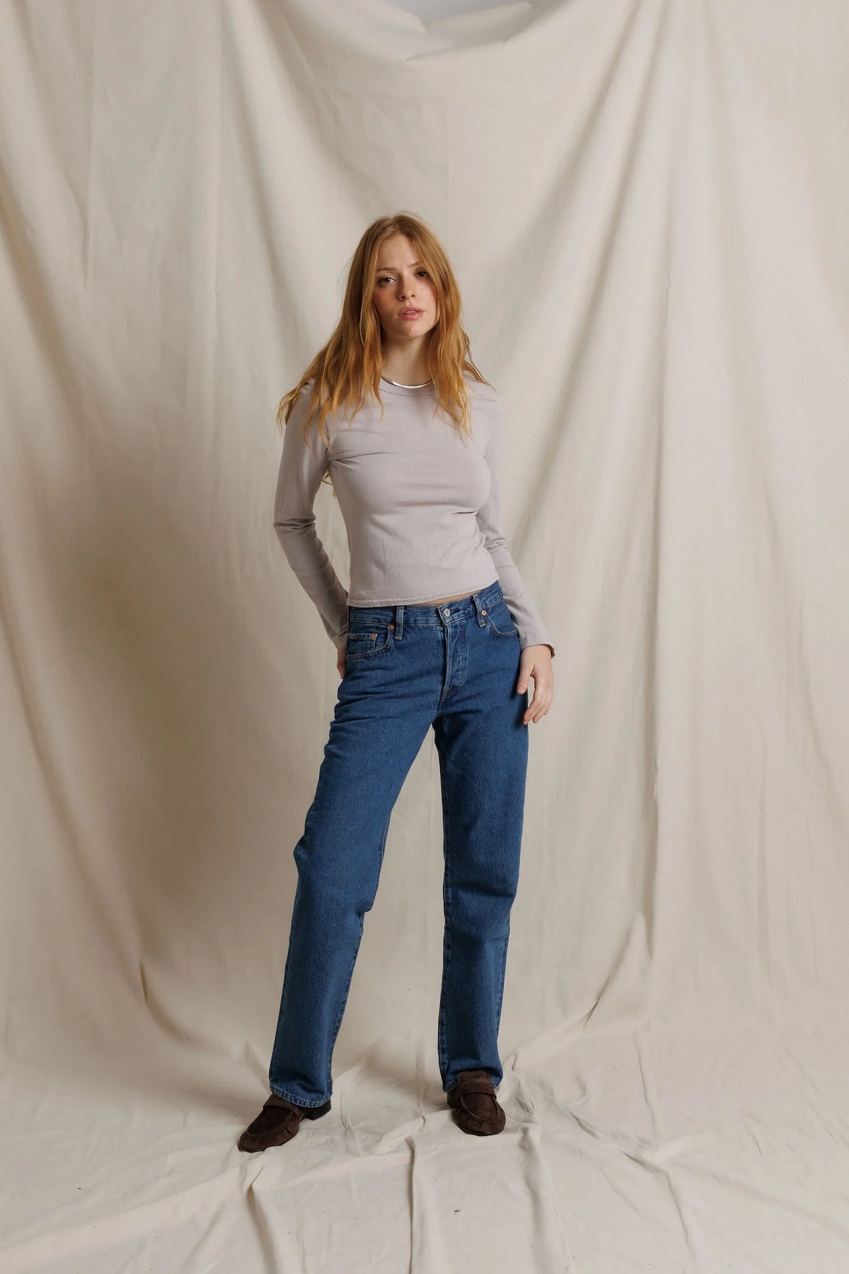 lisa long sleeve, cloud grey