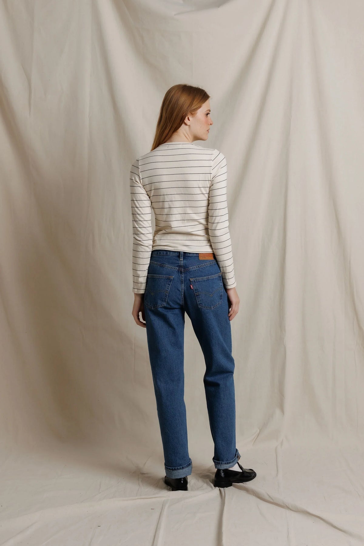 lisa long sleeve, natural stripe