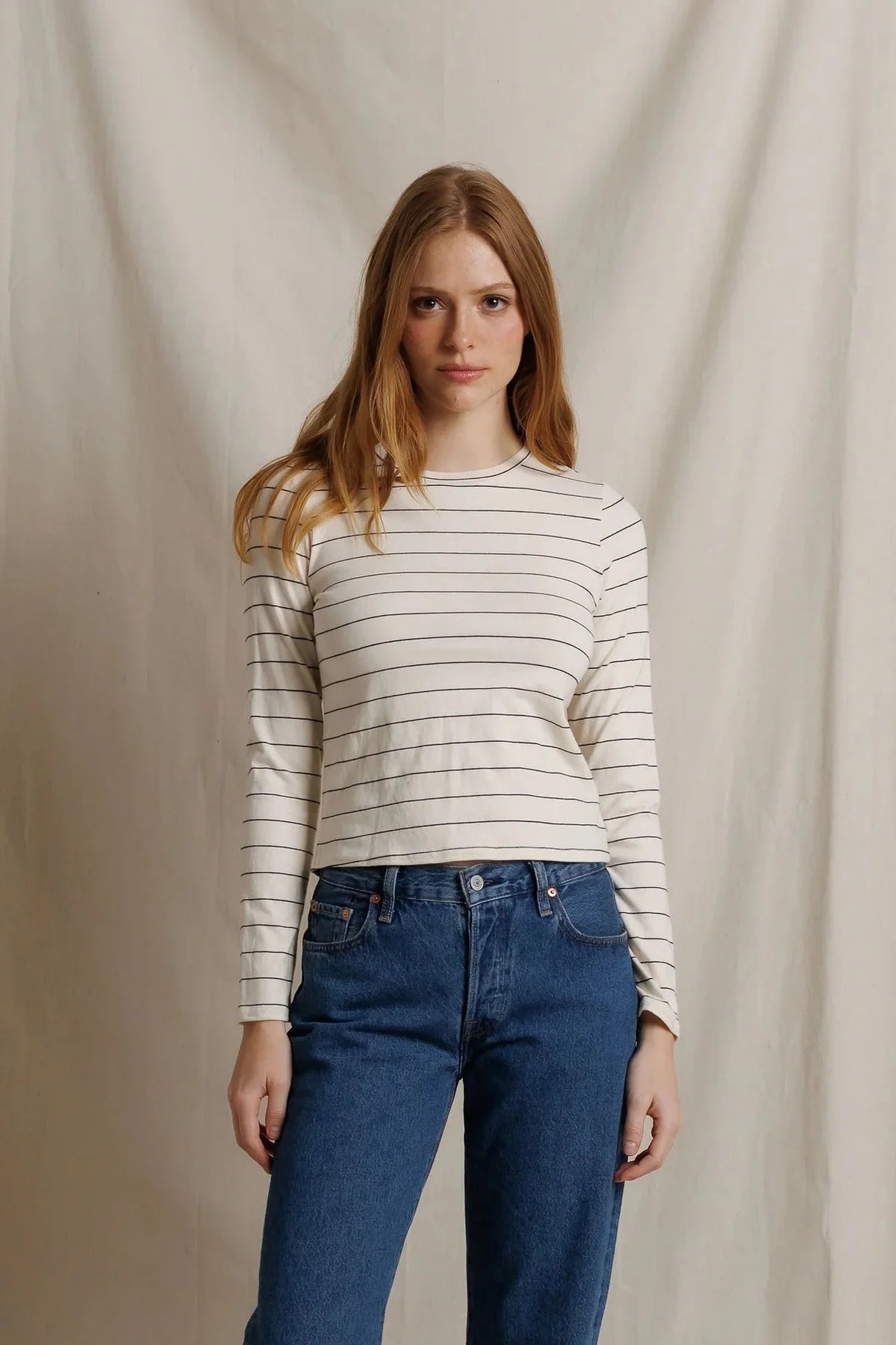 lisa long sleeve, natural stripe