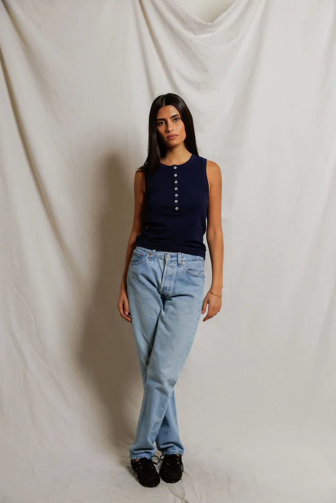 loretta tank, navy