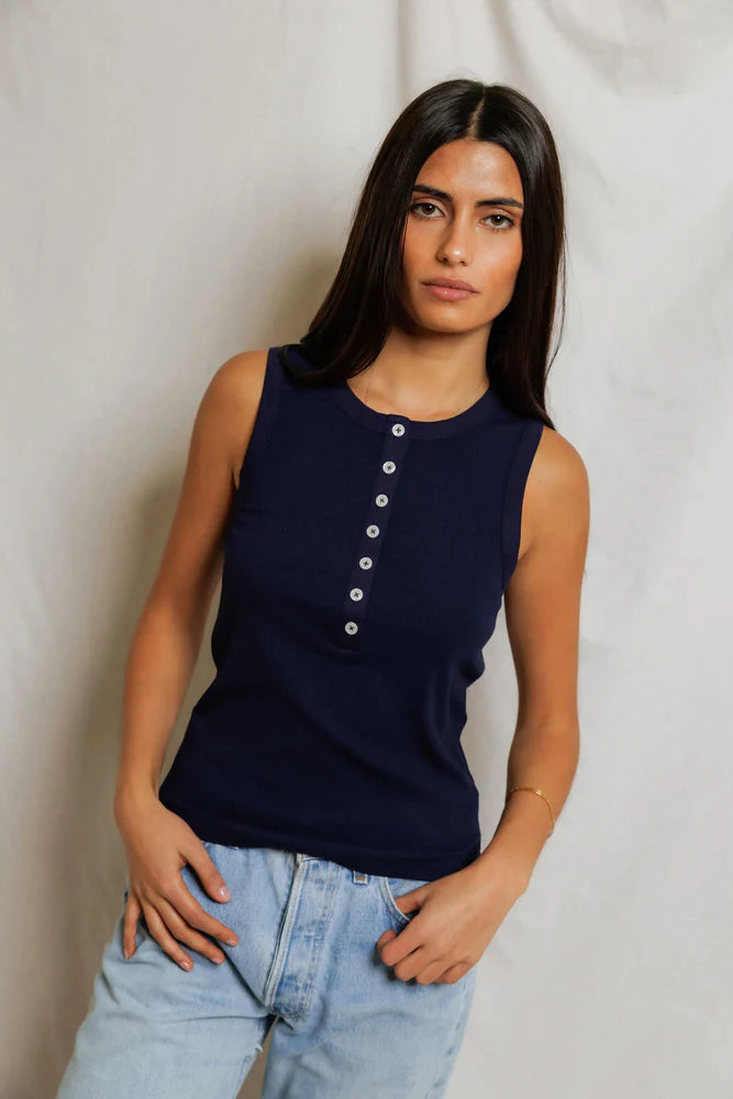 loretta tank, navy