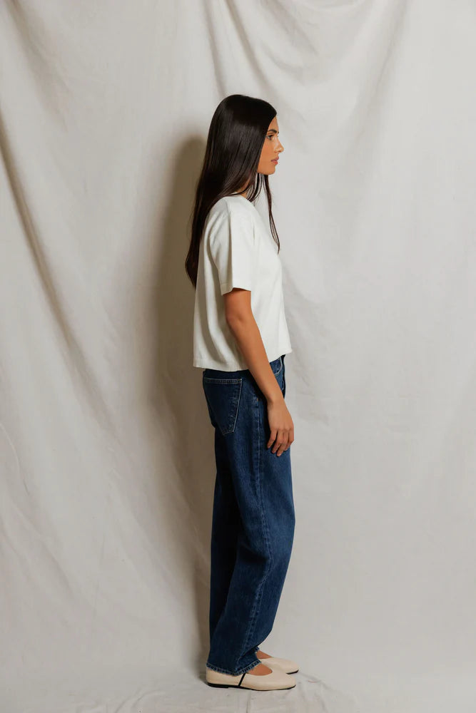 maude crew neck cardigan, white