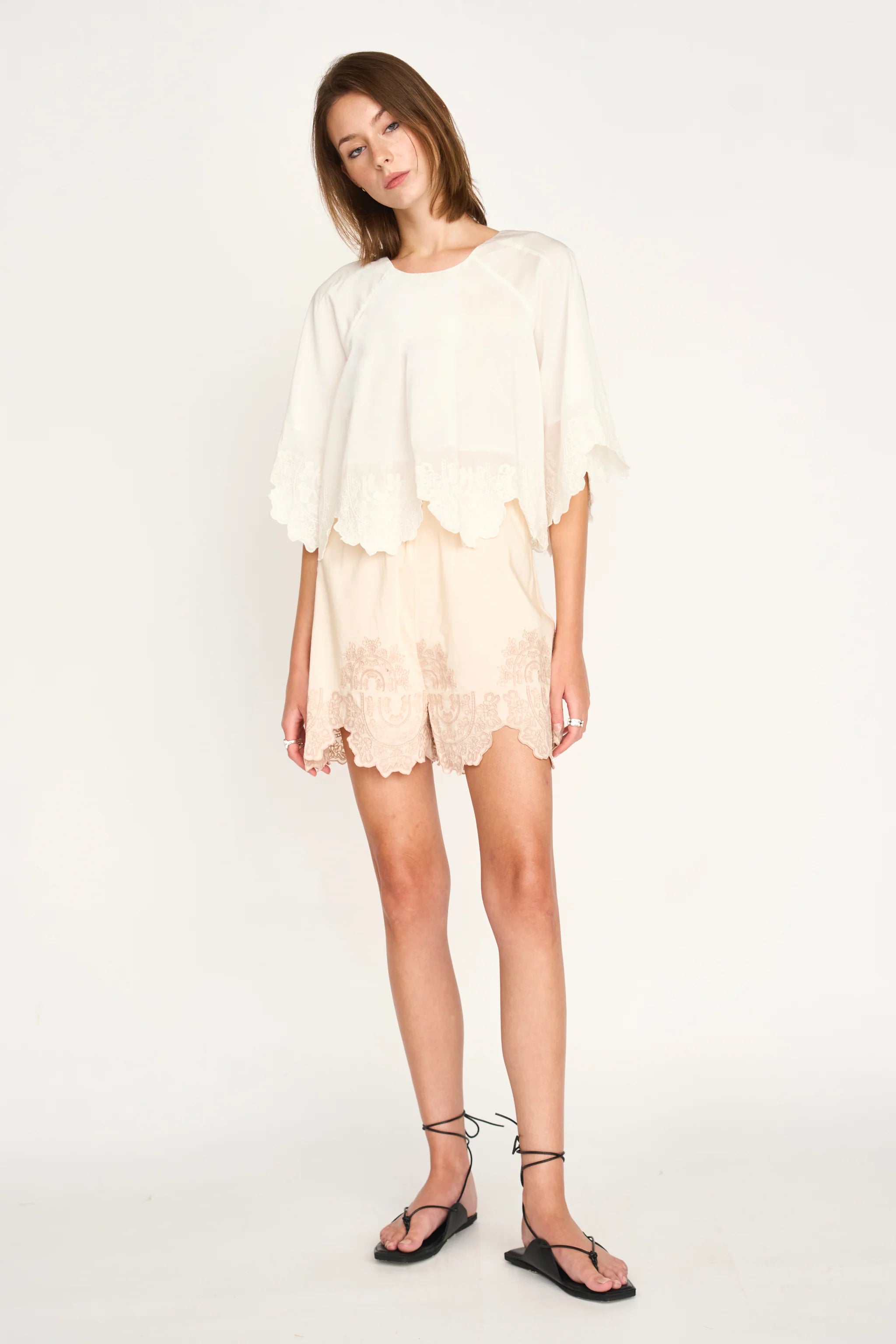 Bari Top, White Lotus Eyelet