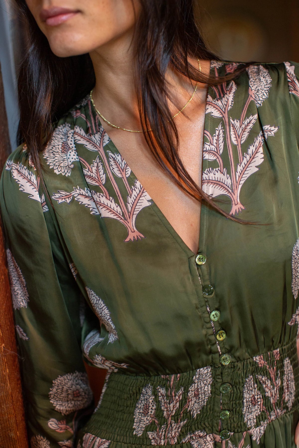 Francesca Dress, Olive Zinnia