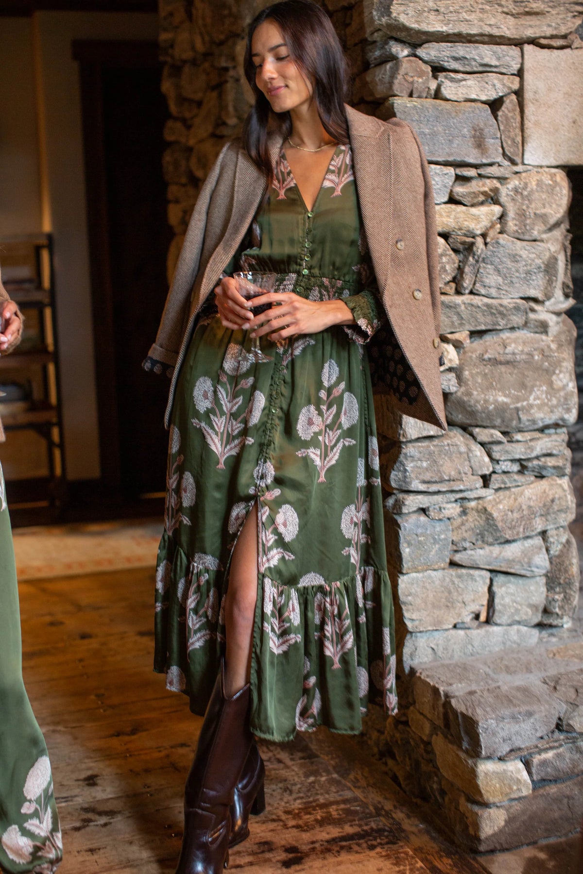 Francesca Dress, Olive Zinnia