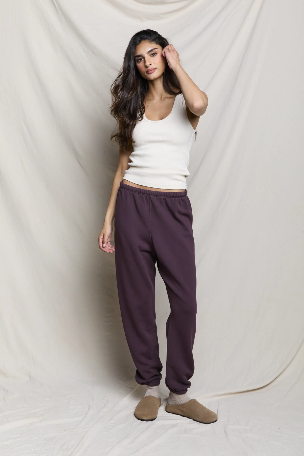 stevie sweatpant, cherry lacquer