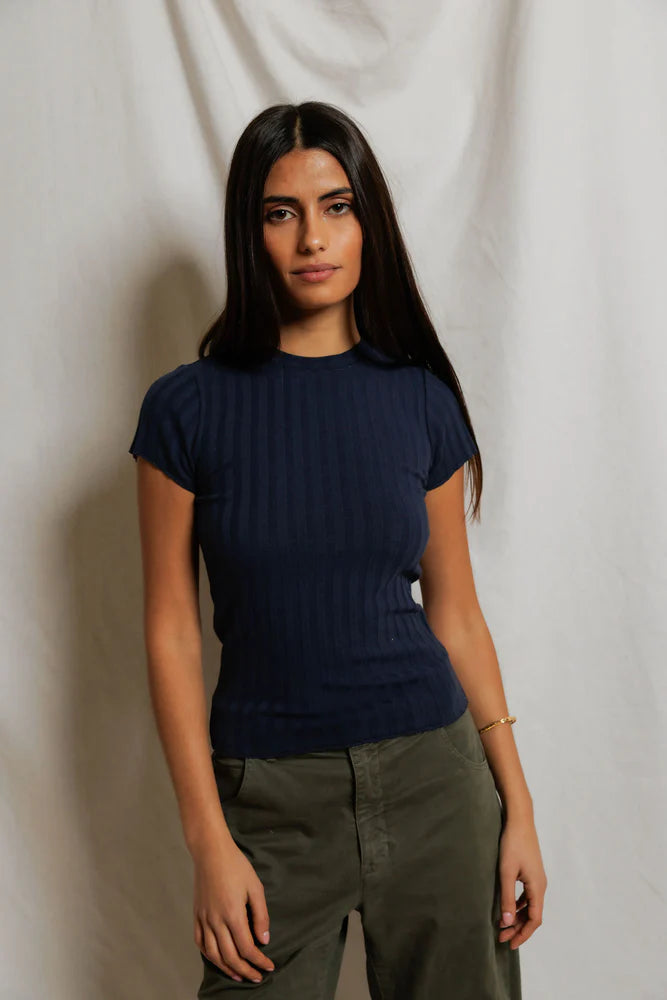 suri rib tee, navy
